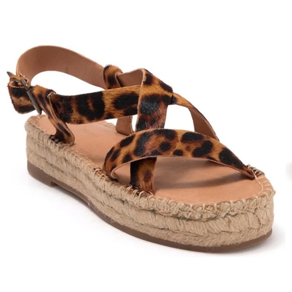 New in Box Madewell Malia cheetah print Espadrilles Sandals - Picture 1 of 5